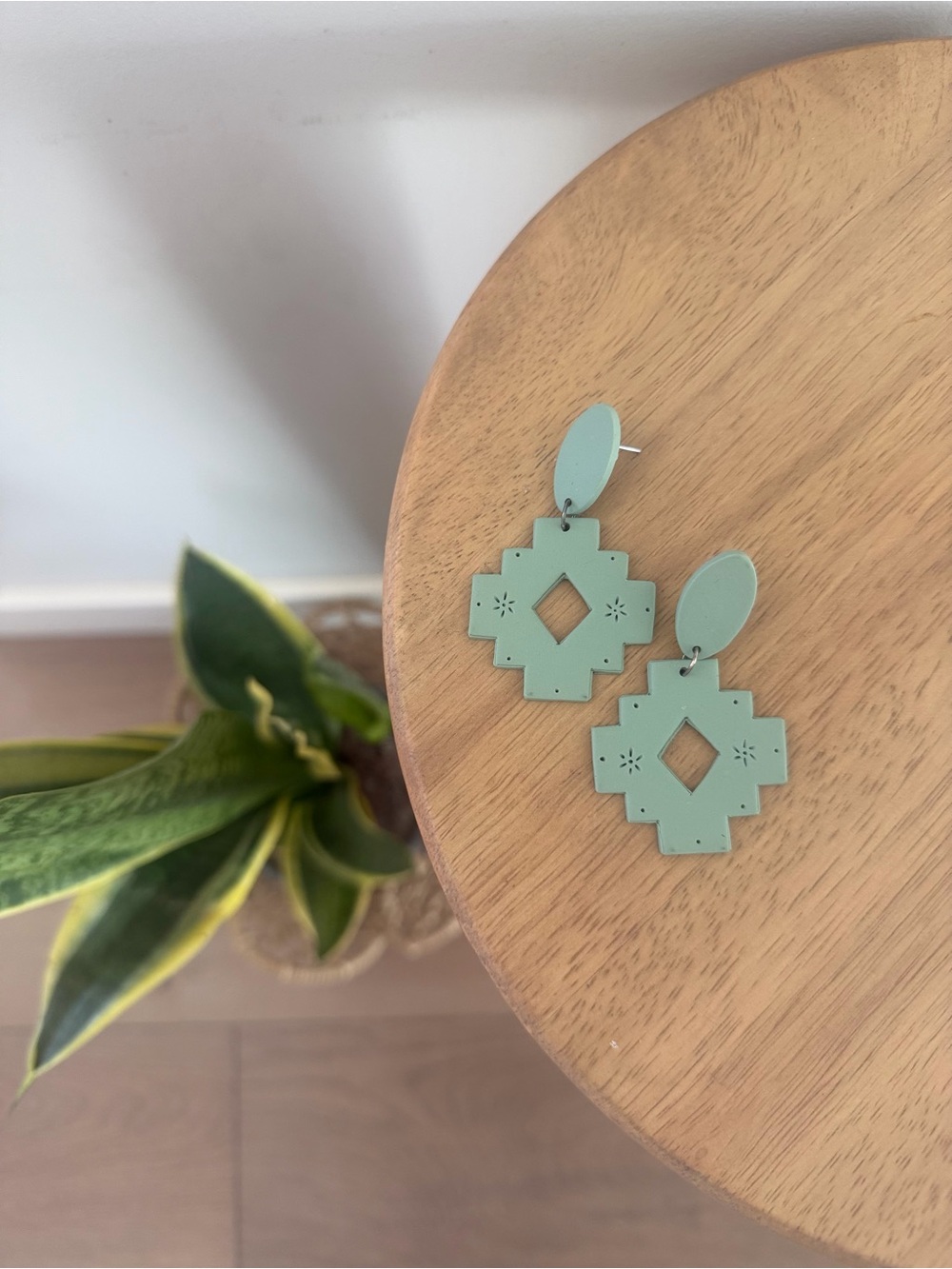 Boho Southwestern Handcrafted Lightweight Clay Geometric Drop Earrings